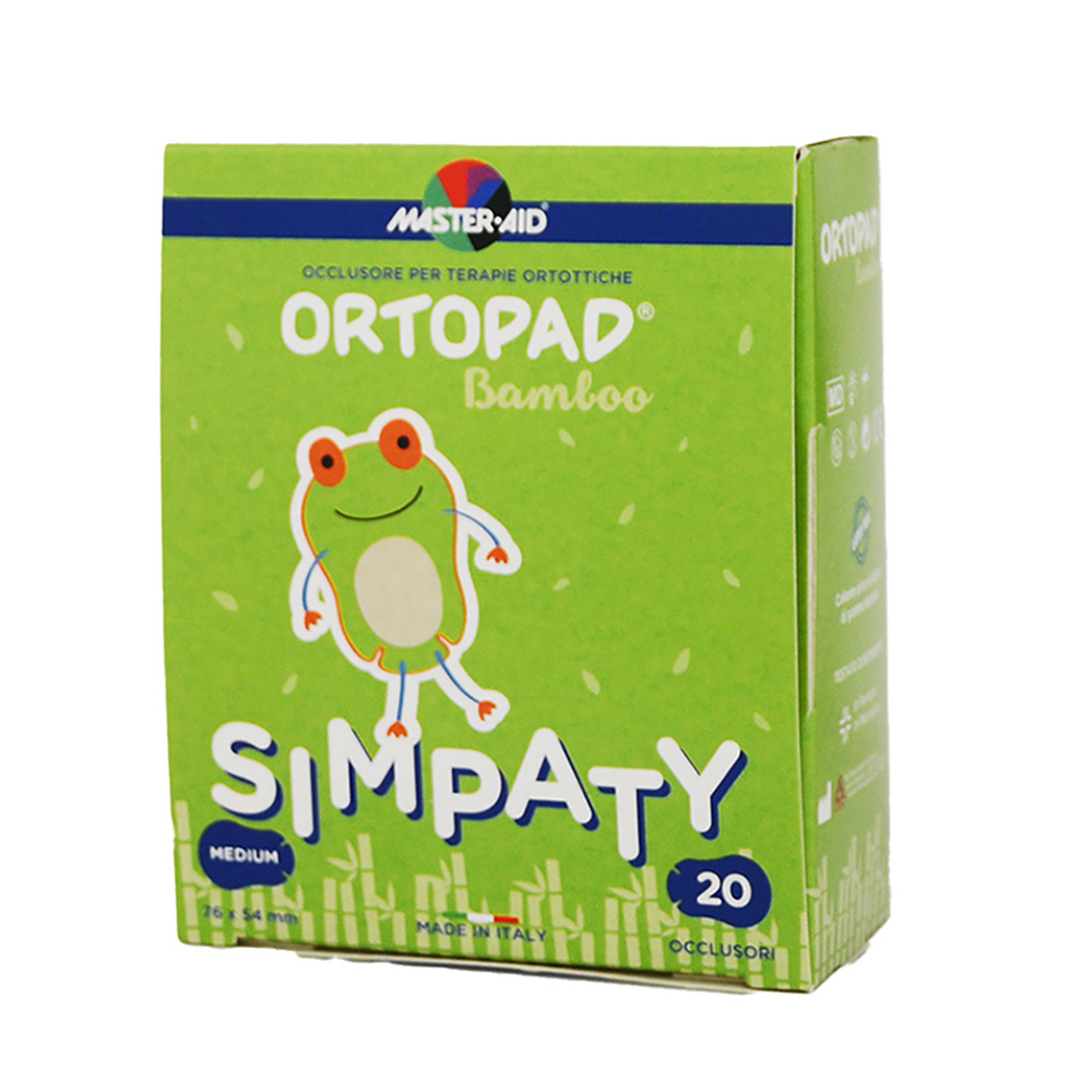 MASTER AID - ORTOPAD Bamboo Simpaty Παιδικά Οφθαλμικά Αυτοκόλλητα για στραβισμό Medium (με σχέδια-από 4 ετών) - 20τεμ.